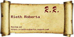 Rieth Roberta névjegykártya